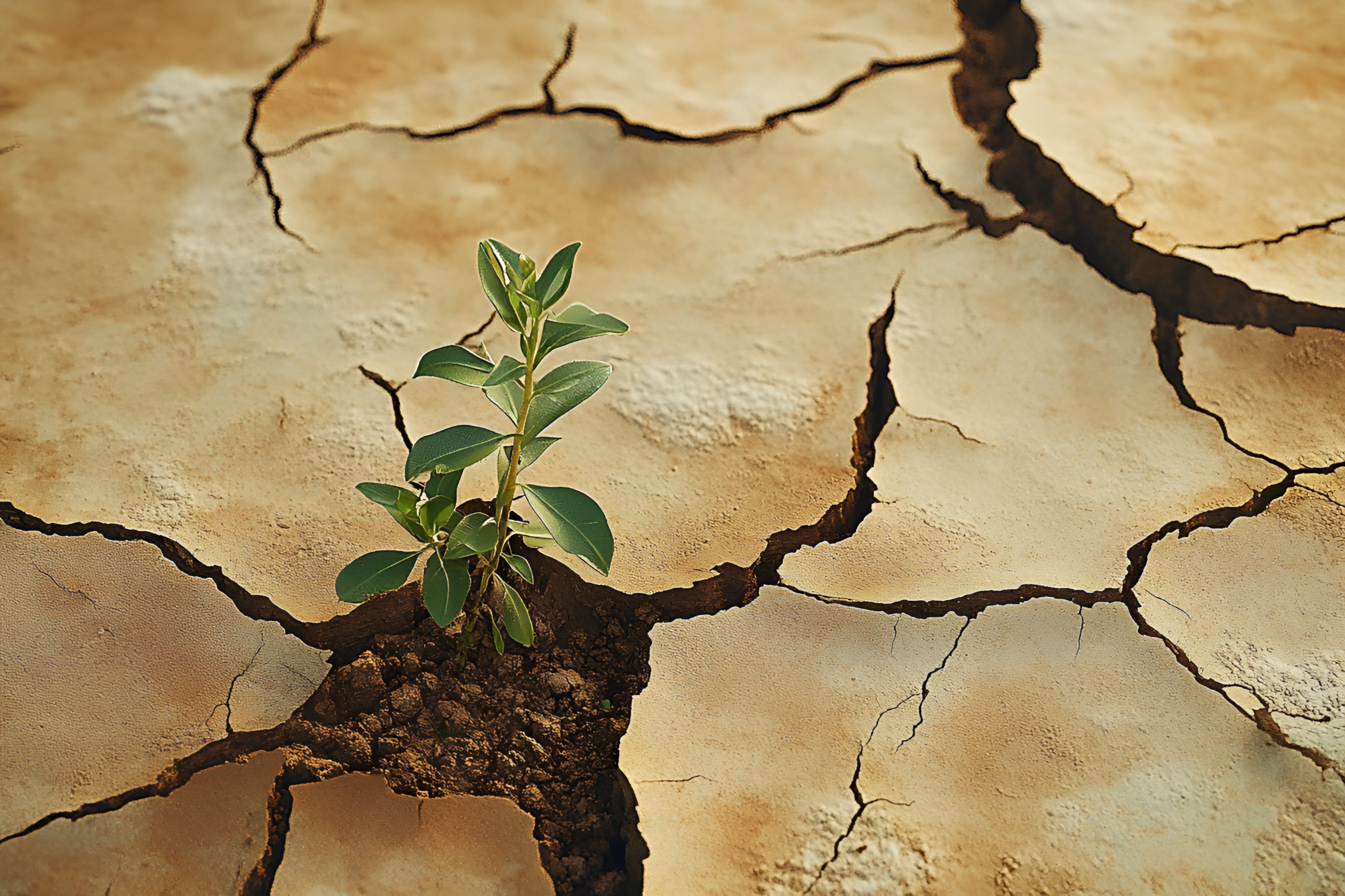 土地自然寫(xiě)實(shí)大地色系干燥土壤綠色嫩芽生長(zhǎng)生命力植物照片（商業(yè)使用）